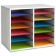 Safco Adjustable 12-Slot Wood Literature Organizer - 12 Compartment(s) - 16.1" Height x 19.6" Width x 11.9" DepthDesktop - Adjus